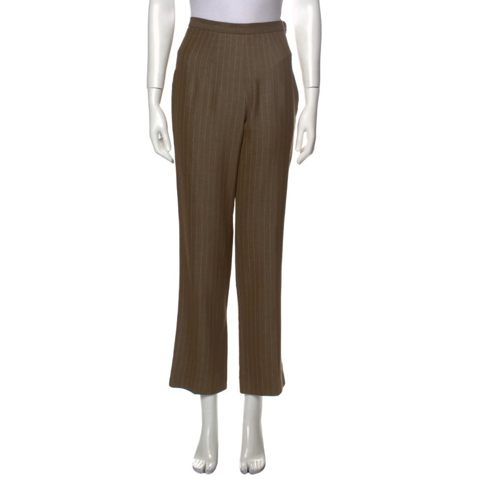 Vintage Jean Paul Gaultier Classique Brown Pin Stripe Wool Straight Leg Pants